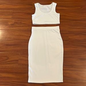 White 2 piece dress